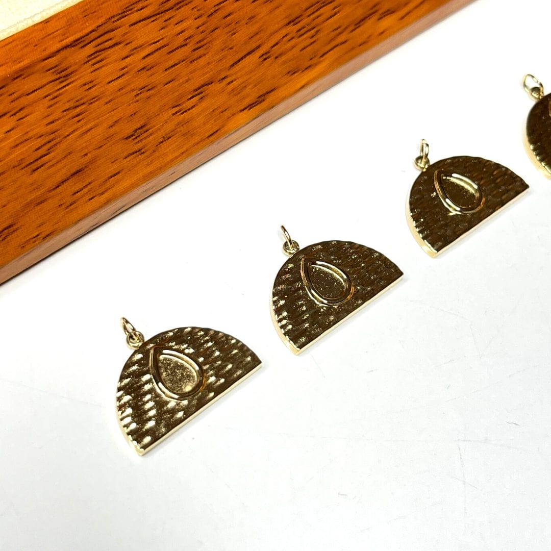 Support Pendentif Cabochon Doré Demi-Cercle