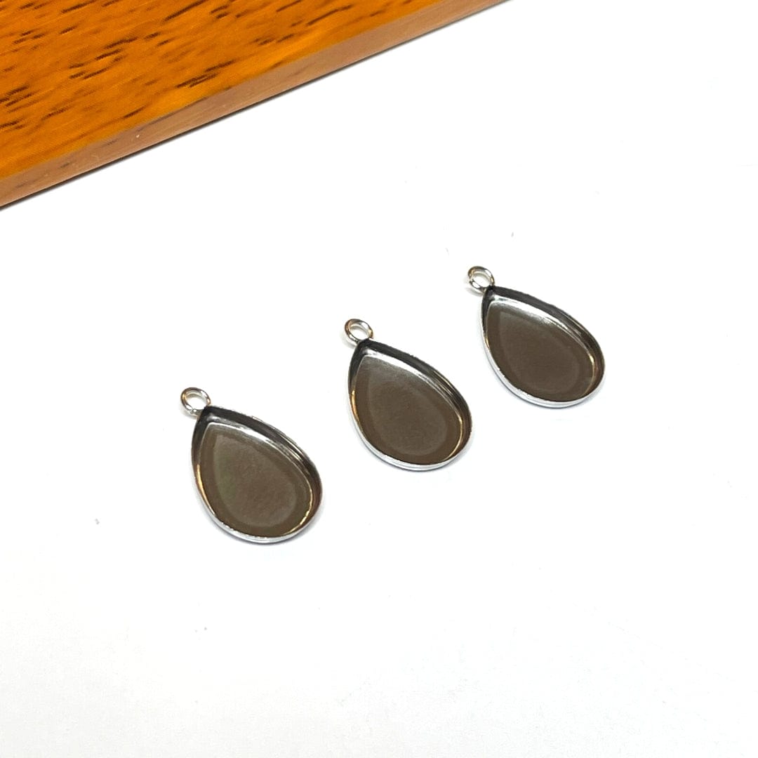 Support Pendentif Cabochon Goutte 304 Acier Inoxydable