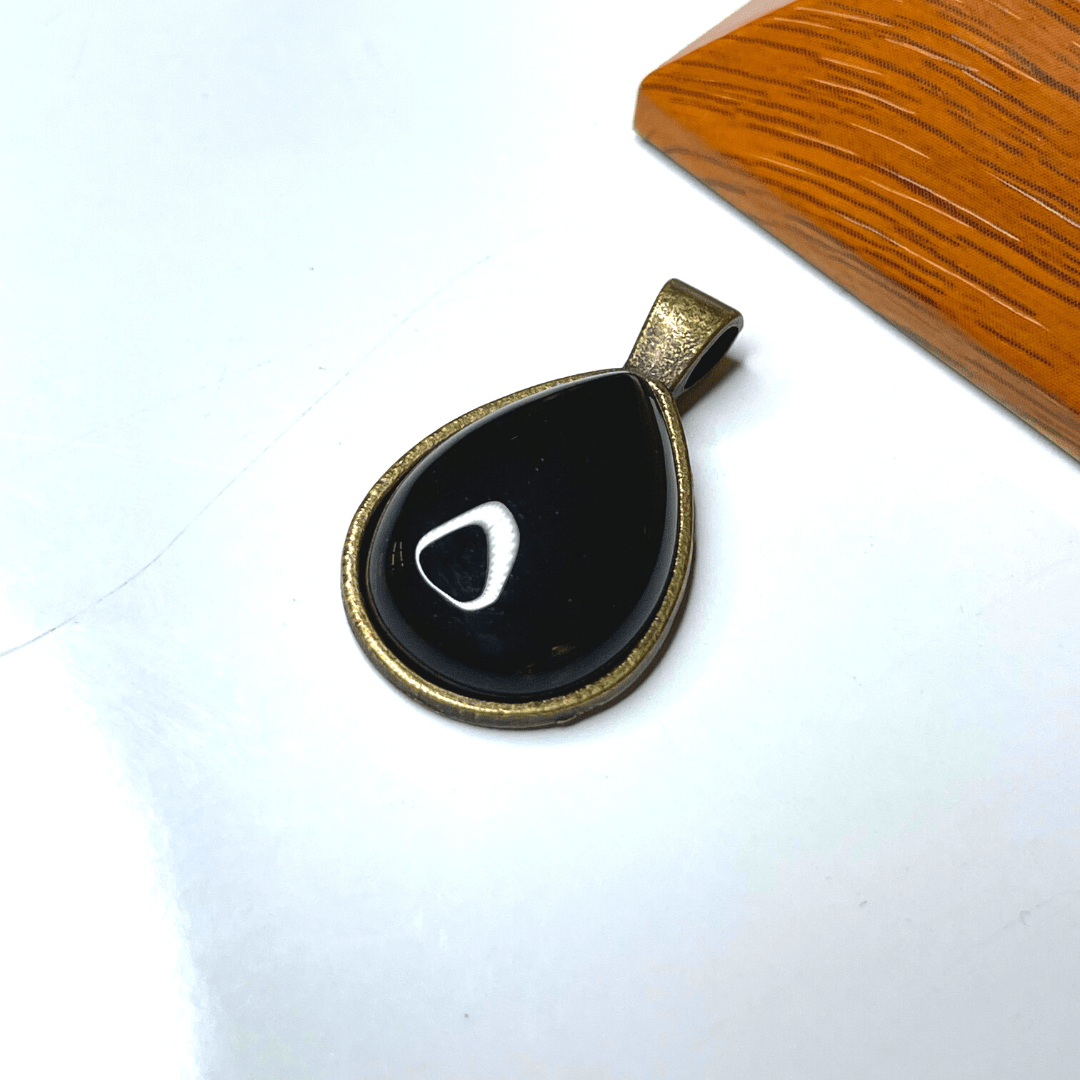 Support Pendentif Cabochon Goutte Bronze Ancien