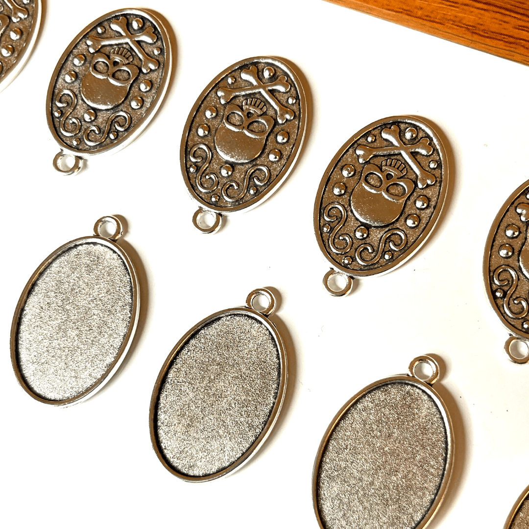 Support Pendentif Cabochon Ovale Alliage Style Tibétain