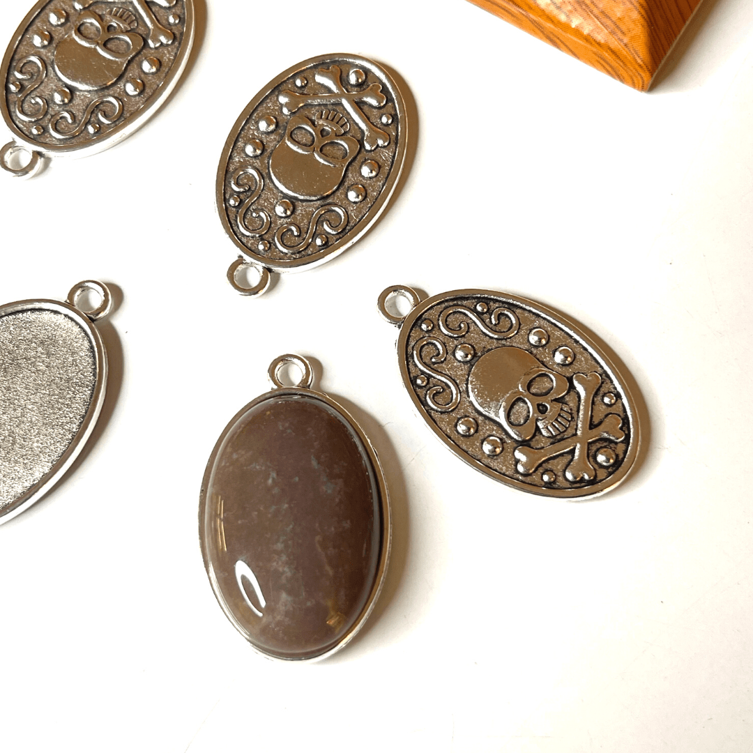 Support Pendentif Cabochon Ovale Alliage Style Tibétain