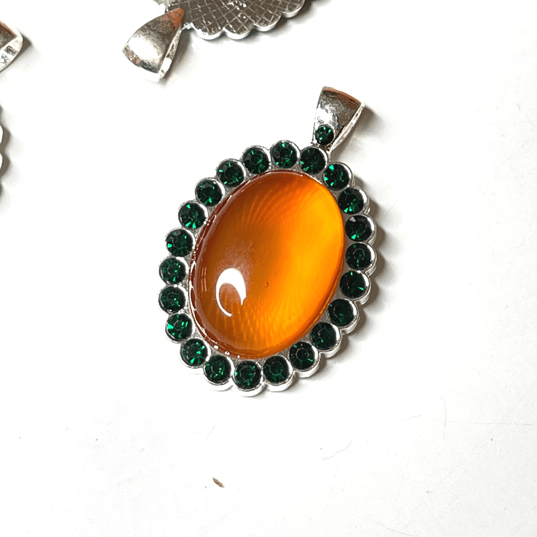 Support Pendentif Cabochon Ovale avec Strass