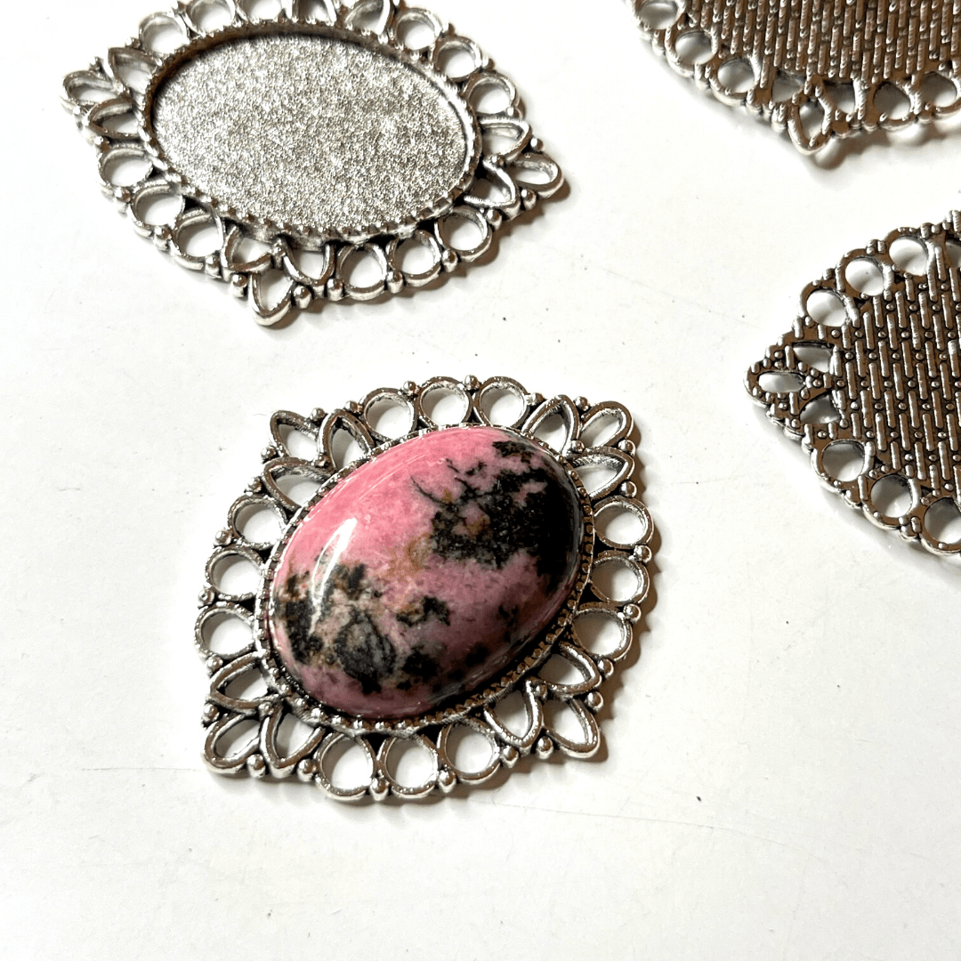 Support Pendentif Cabochon Style Tibétain