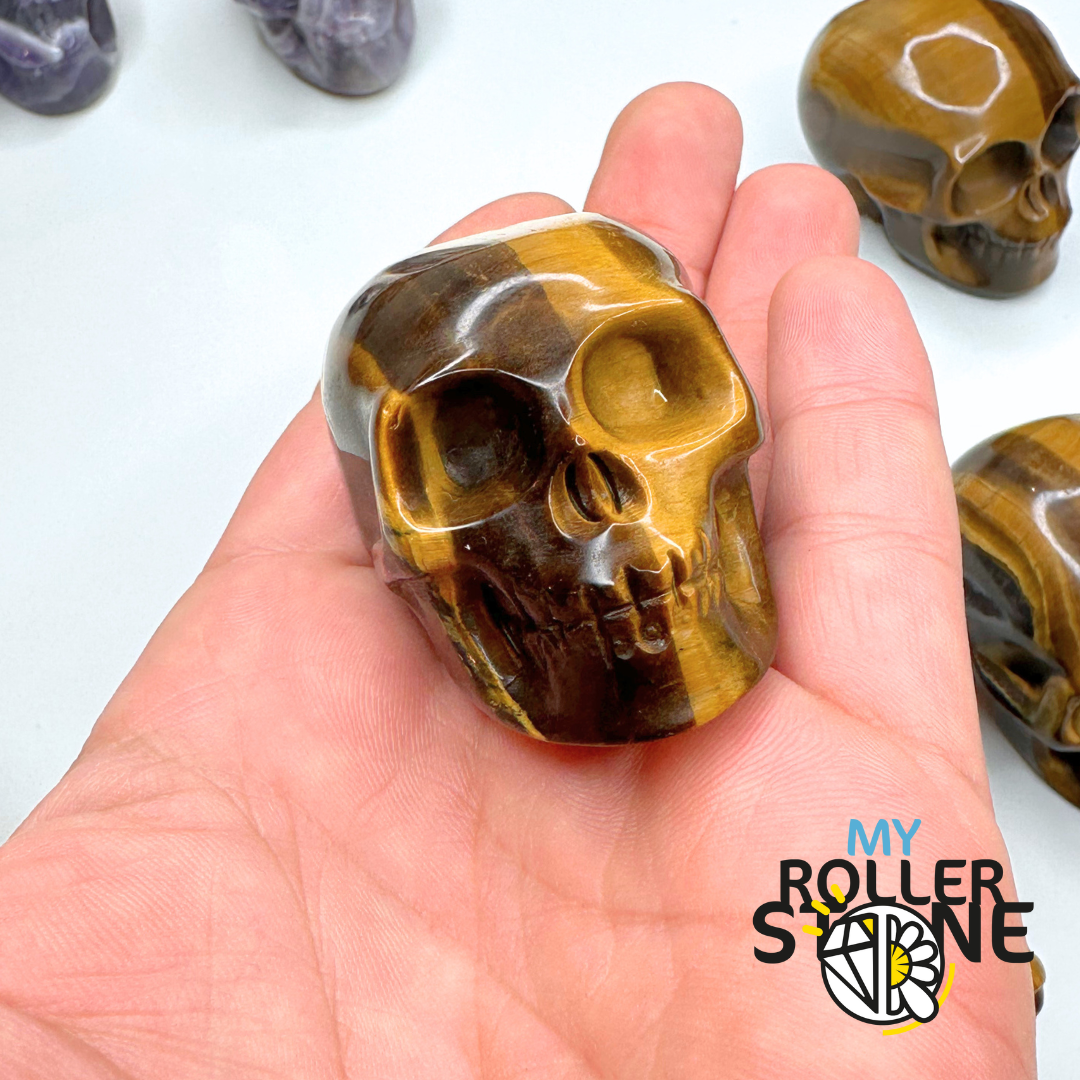 Tête de mort Oeil de tigre - Pierres et fossiles