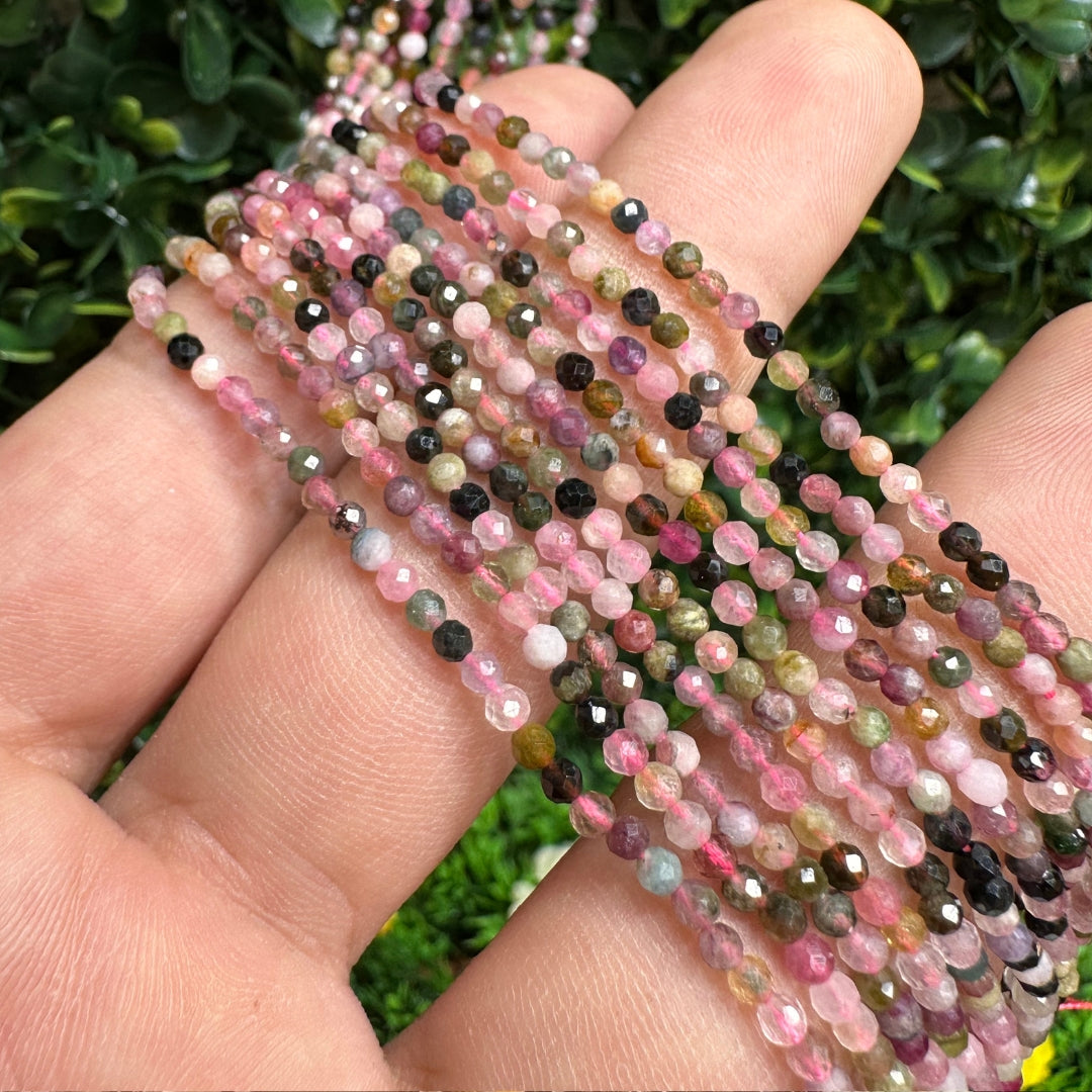 Perles Tourmaline Multicolore Facettées
