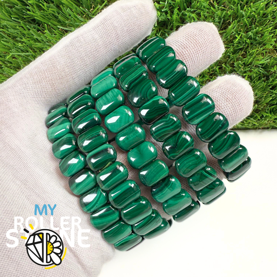 Bracelet Manchette en Malachite 5A