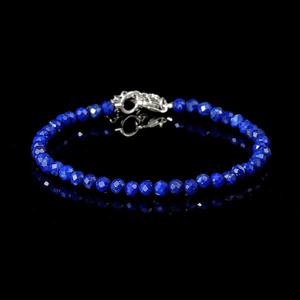 Bracelet Lapis lazuli fermoir Argent