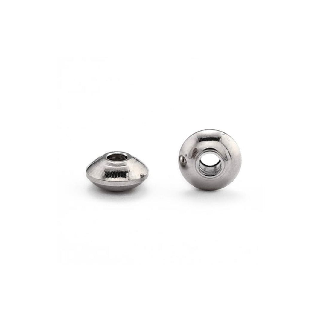 Perles d&#39;espacement rondes plates acier inoxydable