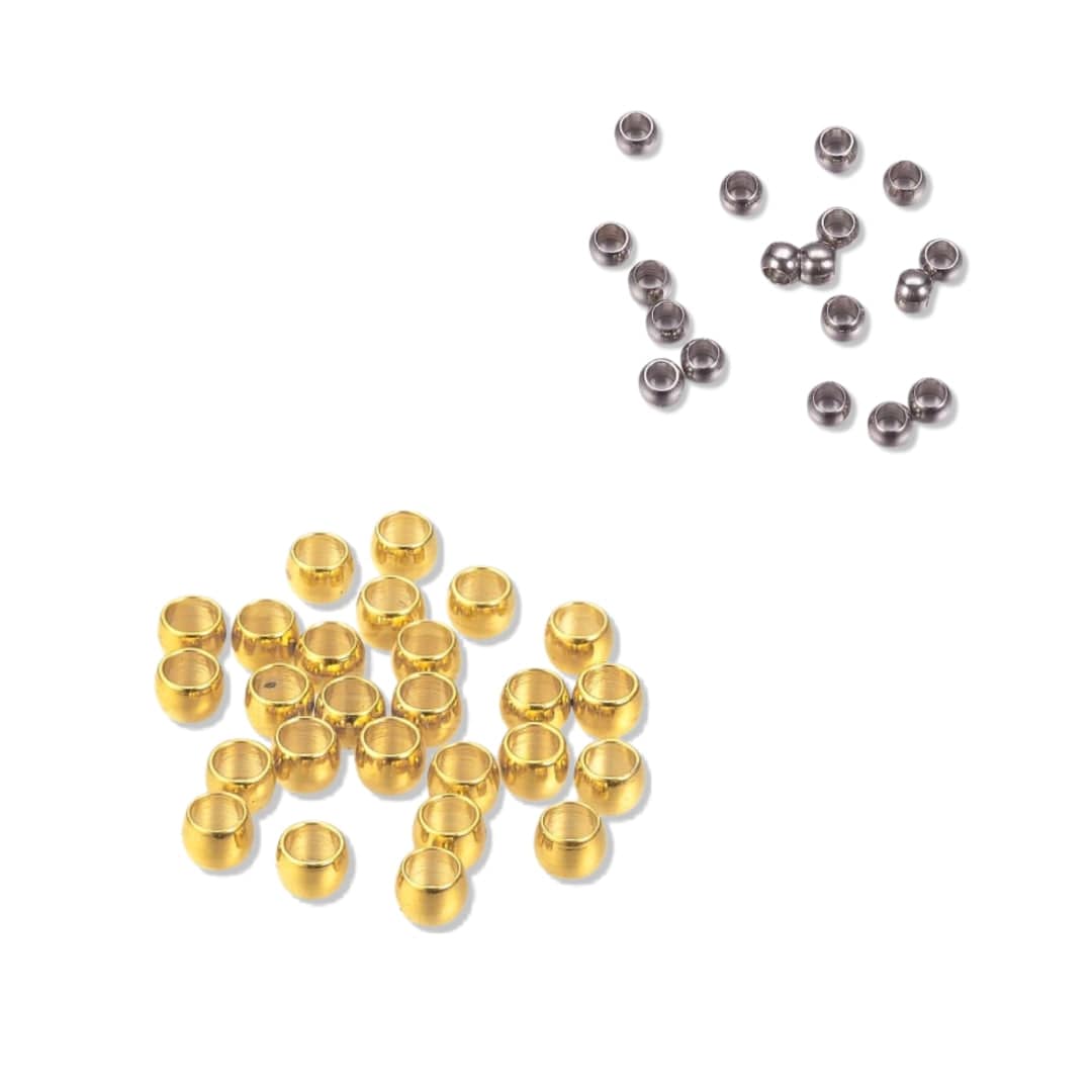 Lots perles à écraser plaqué or/argenté inox