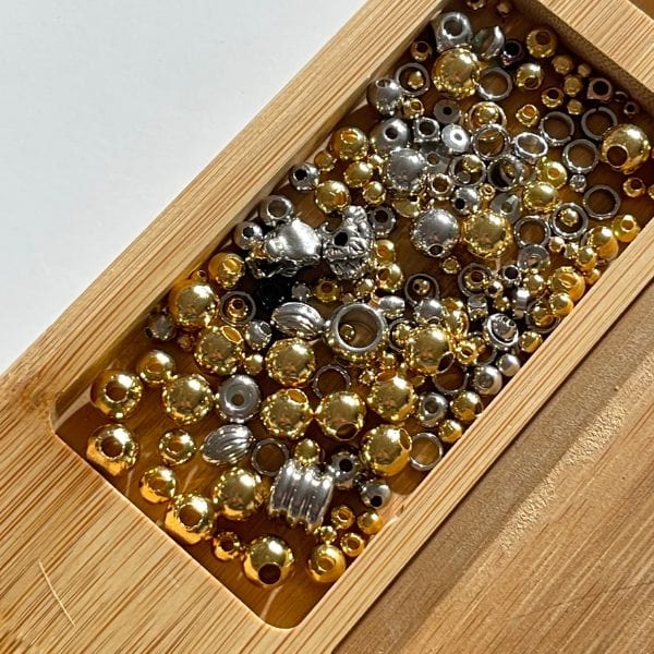Lot de perles variées acier inoxydable